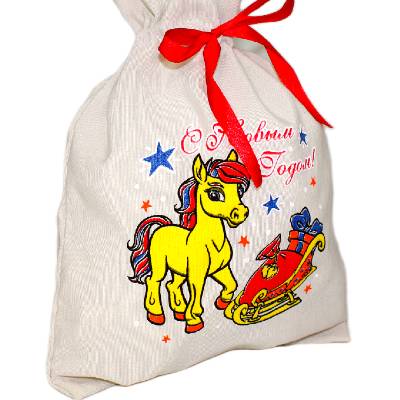 Детский новогодний подарок в мешочке весом 1000 грамм