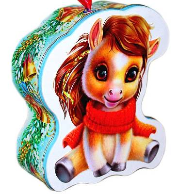 Детский подарок на Новый Год в жестяной упаковке весом 700 грамм 